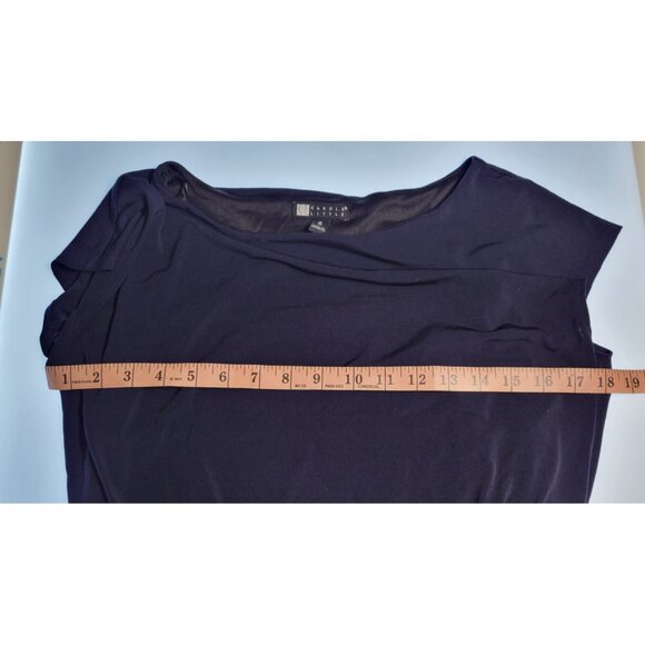 Carole Little Mini Dress Sz 6 Navy Blue Short Sleeve - Picture 7 of 10